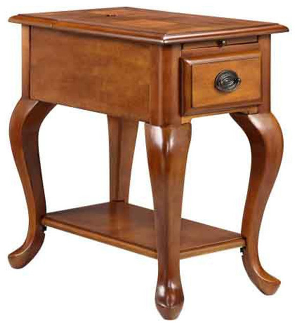 Shenandoah 2 2.1 amp USB ports Accent Table Traditional Side