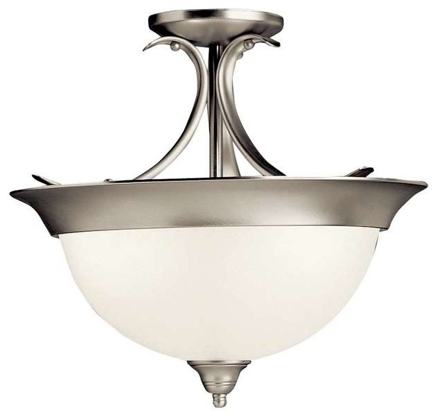 Kichler Signature SemiFlush Mount Light, Brushed Nickel Transitional