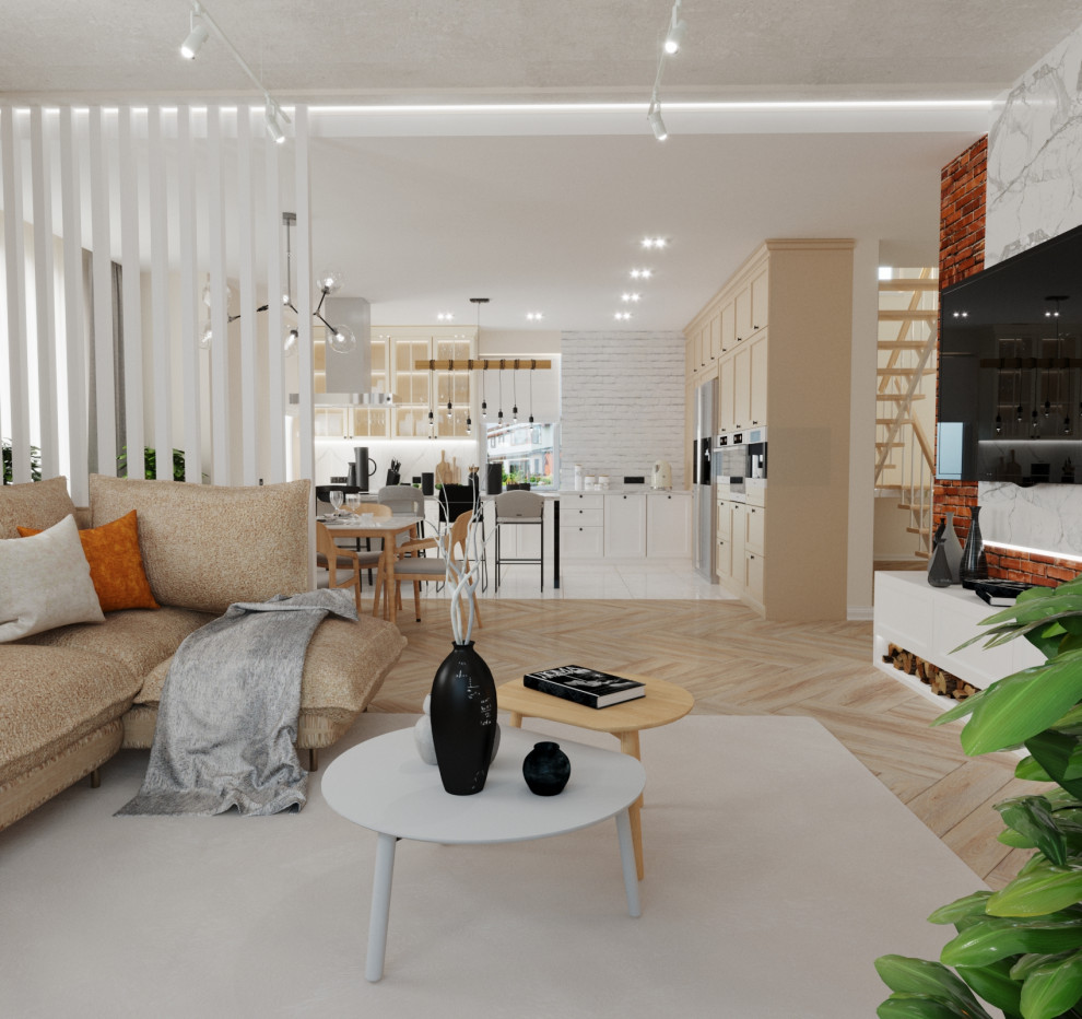 Кухня-гостиная в загородном доме