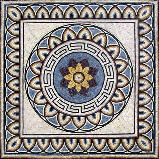 Greco-Roman Flower Mosaic - Aquila - Traditional - Mosaic ...