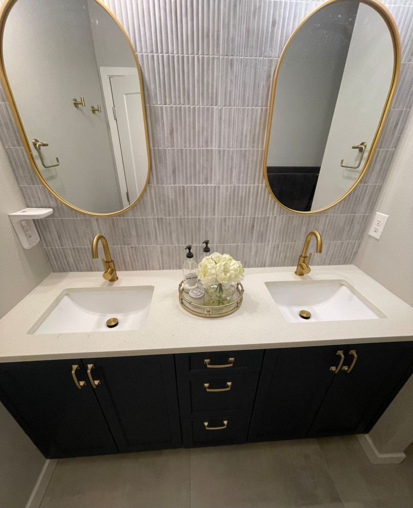 Modern Black + Gold Bathroom Vanity Transformation