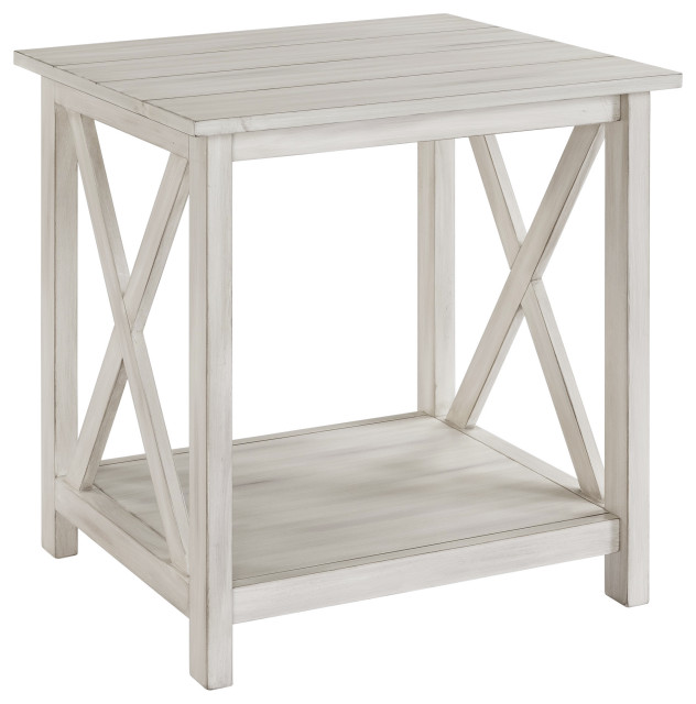 Boraam Jamestown End Table Antique White Farmhouse Side Tables And
