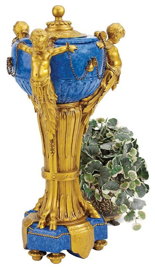 21 18th Century French Antique Replica Carlisle Cherubs Centerpiece Urn Traditional Decorative Jars And Urns By Xoticbrands Home Decor
