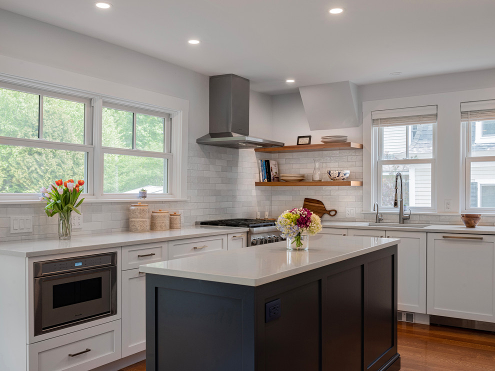 Inspiration for a transitional kitchen remodel in Boston