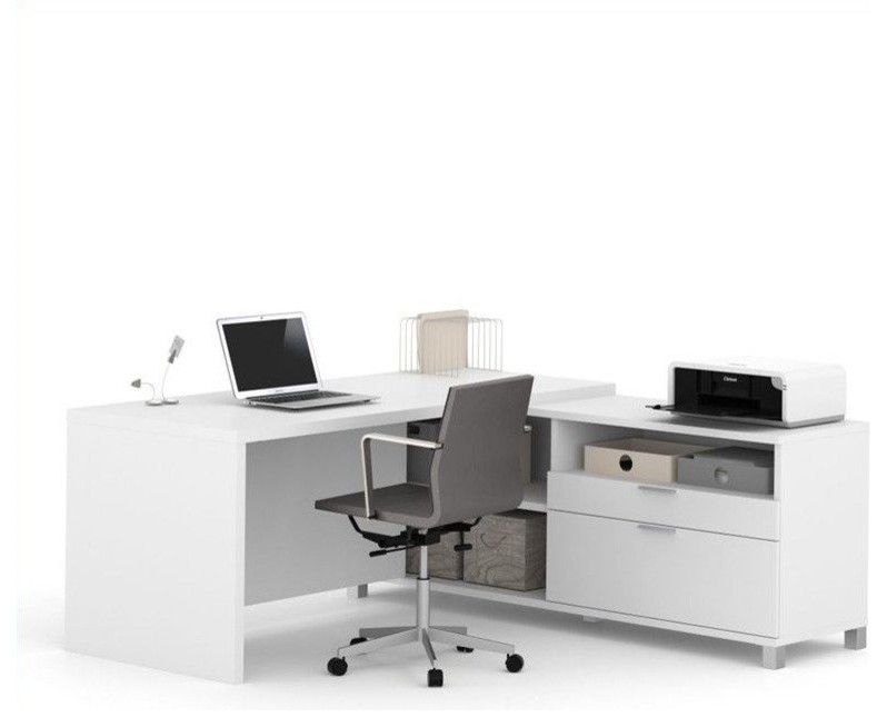 Modern Premium L Shaped Desk White Contemporary Desks And Modern Premium L Shaped Desk White