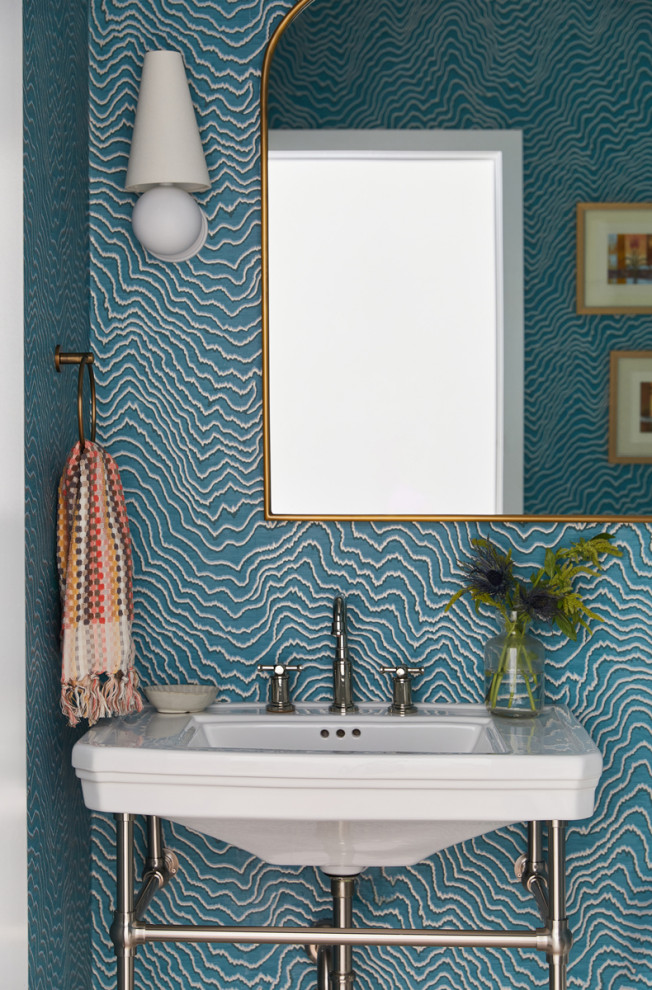 Colorful Modern Single Family Home - Eclectic - Powder Room - Chicago ...