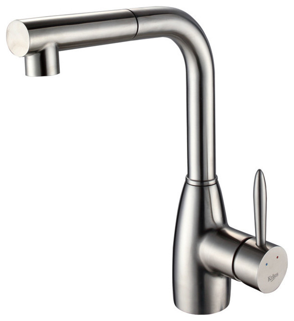 Kraus KPF-2140 Single Lever Stainless Steel Pull Out Kitchen Faucet