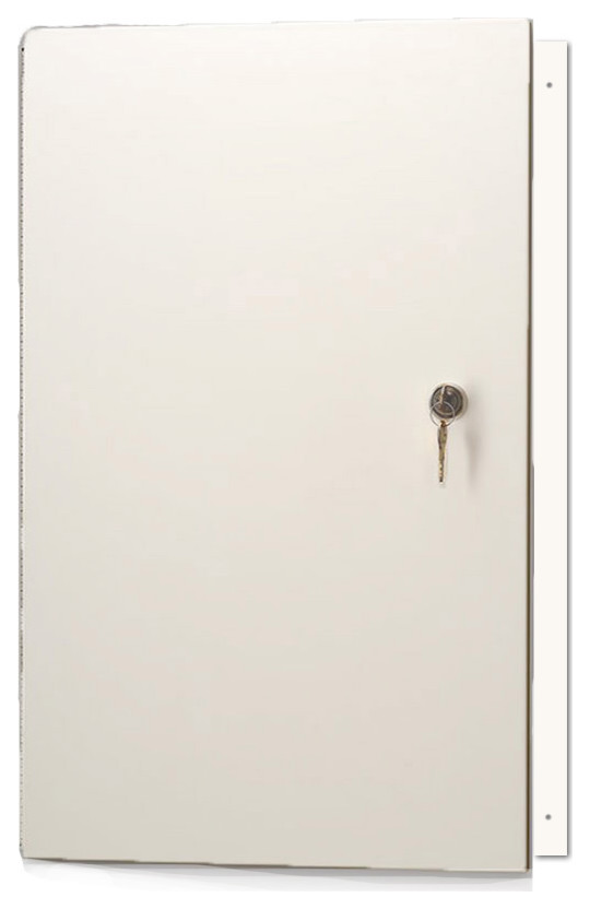 Recessed Deep Drawn White Baked Enamel Door Lockable Medicine Cabinet 16"x26"