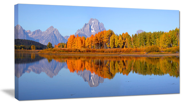 Grand Tetons Panorama, Large Landscape Canvas Art Print, 32