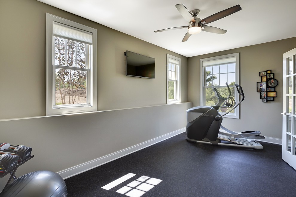 Home gym - transitional home gym idea in Minneapolis