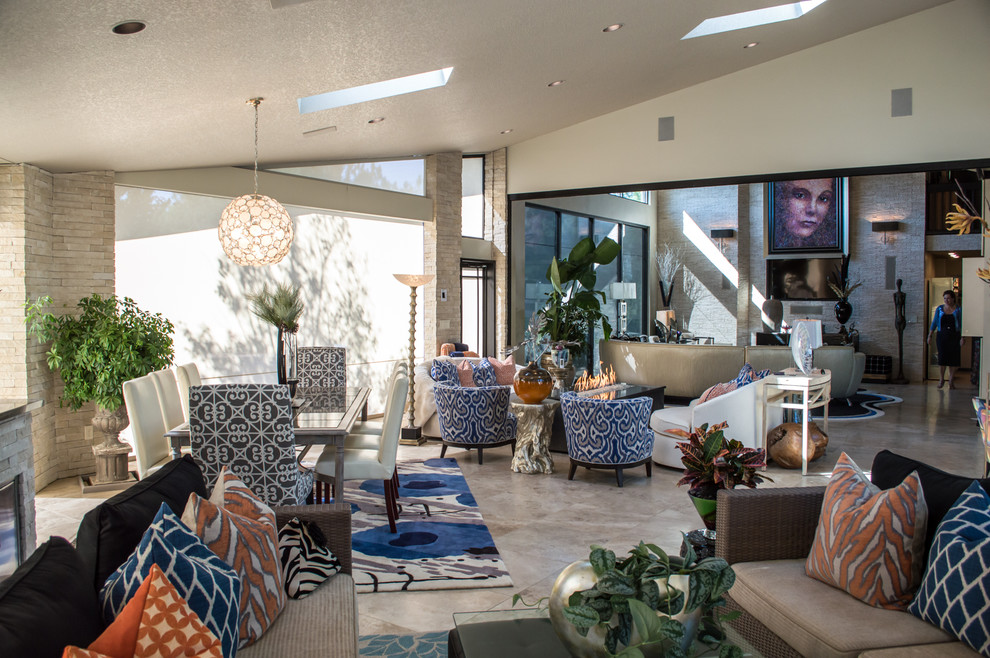 Design ideas for a contemporary living room in Wichita.