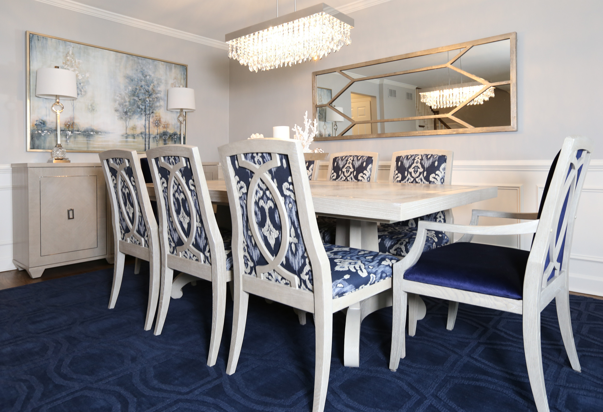 Striking Blue Dining Room