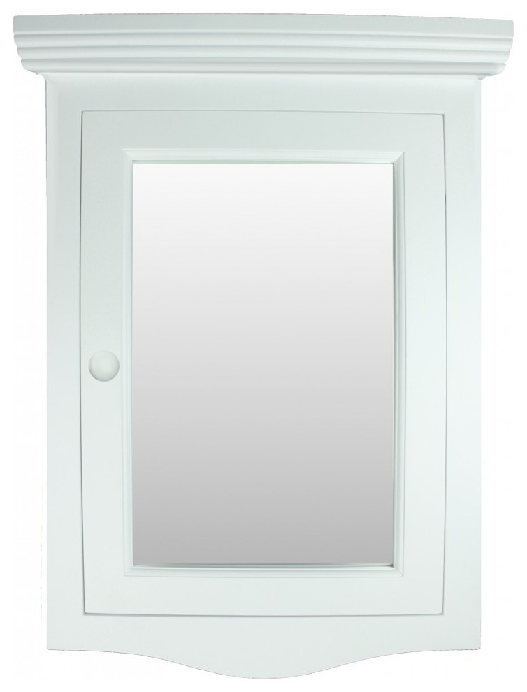 Corner Medicine White Hardwood Wall Mount with Easy Clean