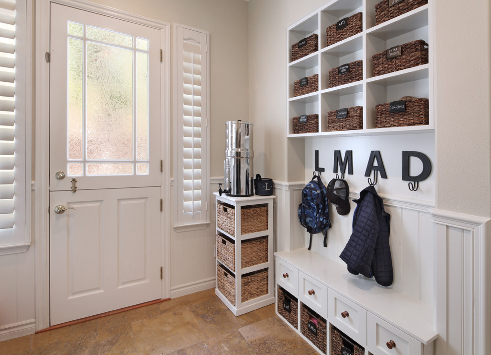 Small transitional entryway photo in Orange County
