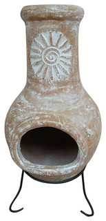 Outdoor Clay Chiminea Fire Pit