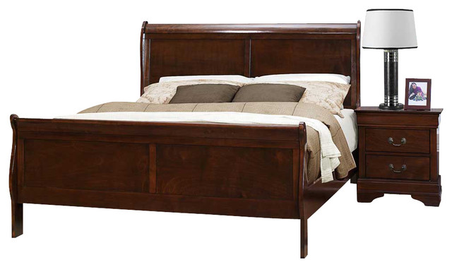 Homelegance Mayville 2 Piece Sleigh Bedroom Set Brown Cherry Traditional Bedroom Furniture Sets By Beyond Stores