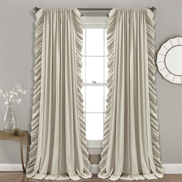 Reyna Window Curtain Panels Wheat 54X95 Set, 95" x 54" Contemporary Curtains by Uber
