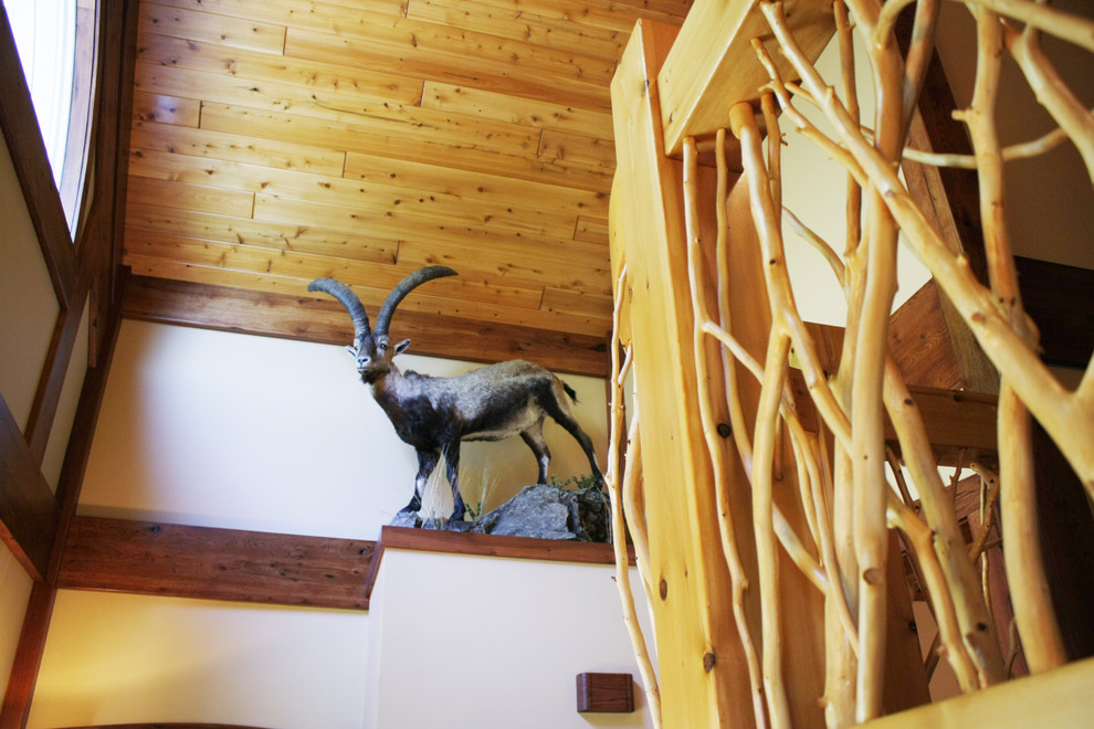 Example of a mountain style home design design in Detroit