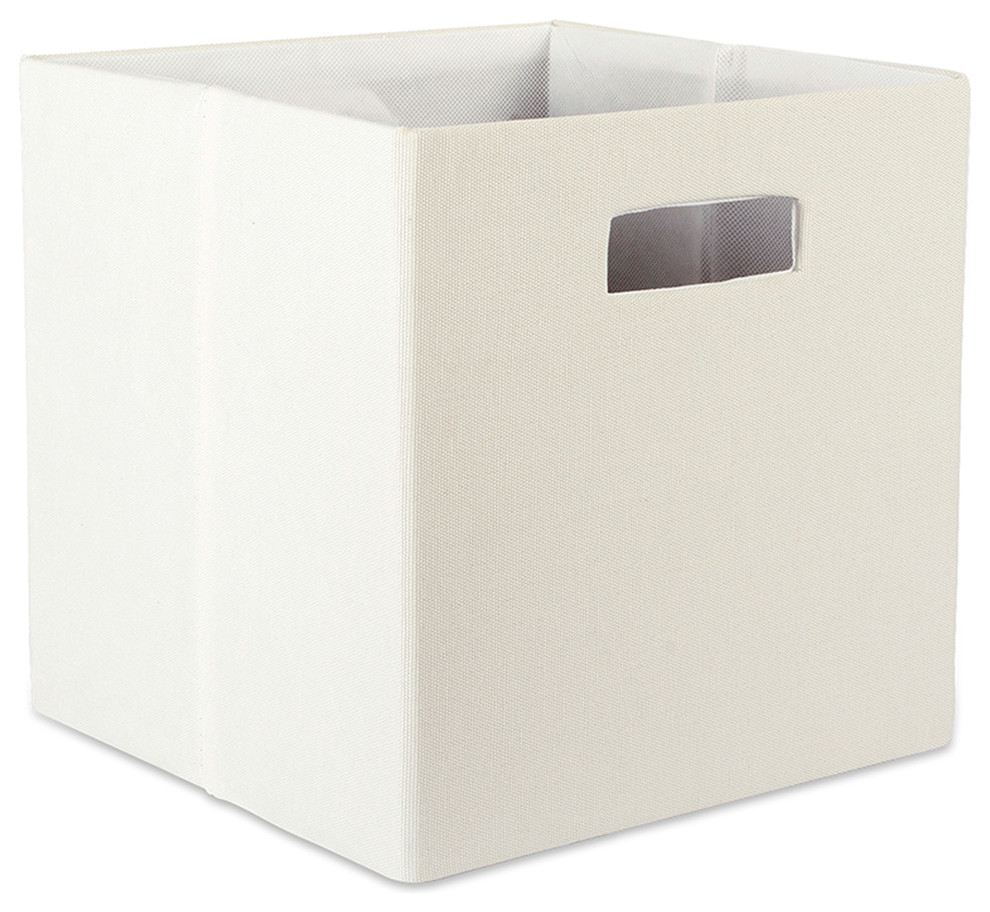 DII Polyester Cube Solid off White Square 11x11x11" Contemporary