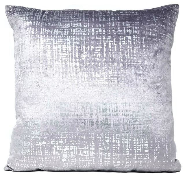 Princess Pillows 16 X 16 Inches Velvet Metallic Lavender Silver
