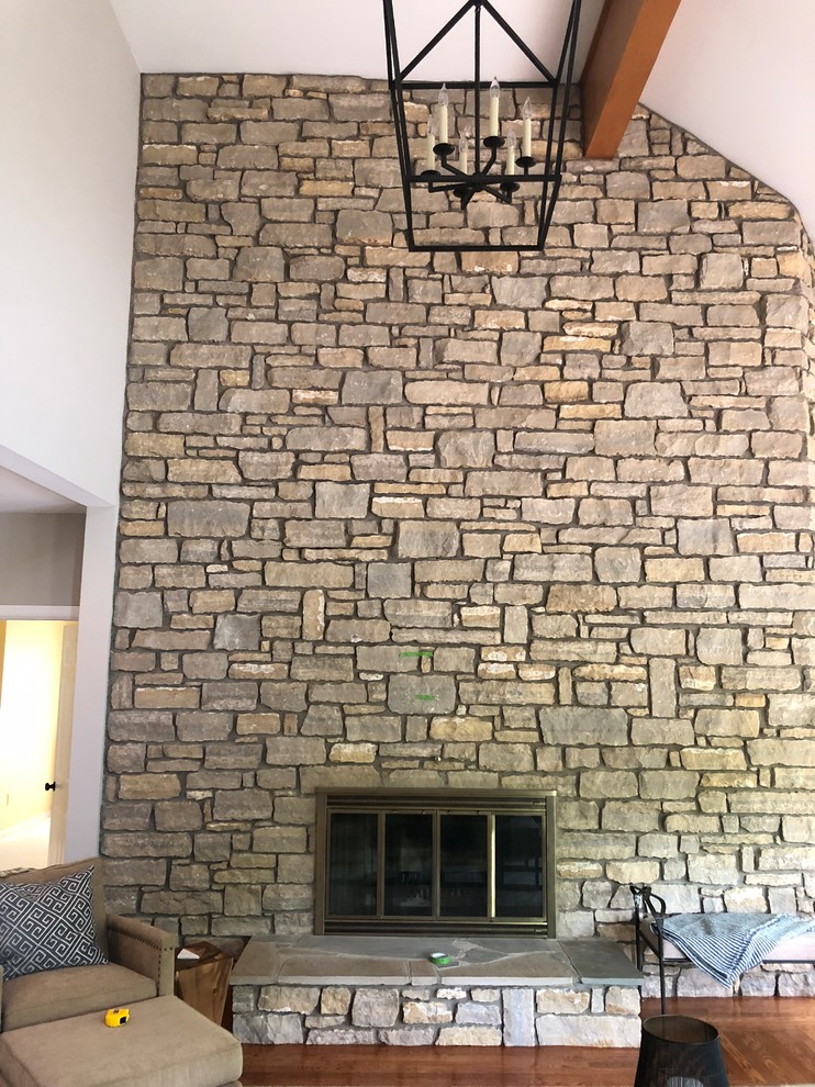 Uneven stone fireplace ideas