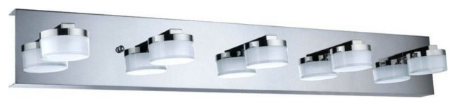 5x4.5W LED Wall Light With Chrome Finish and Clear/Satin Plastic Bulb Shade Cove