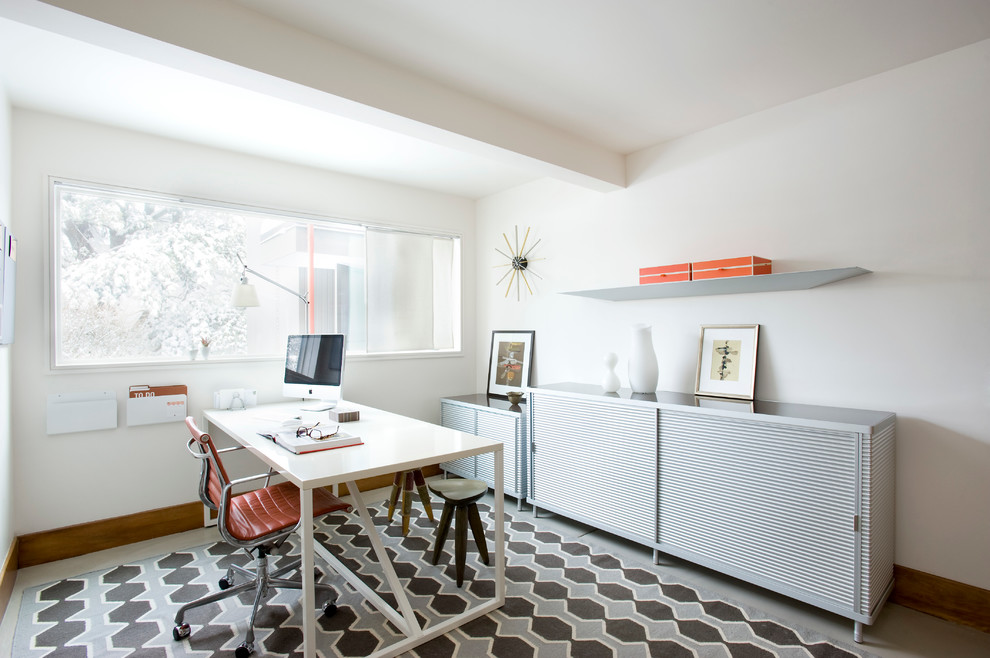 Design ideas for a midcentury home office in Boston.