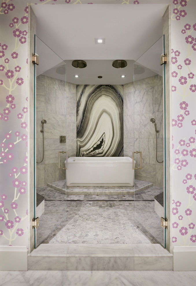 Design ideas for a transitional bathroom in Miami.