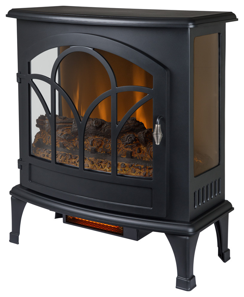 Muskoka Curved Front Infrared Panoramic Electric Stove, Black, 25