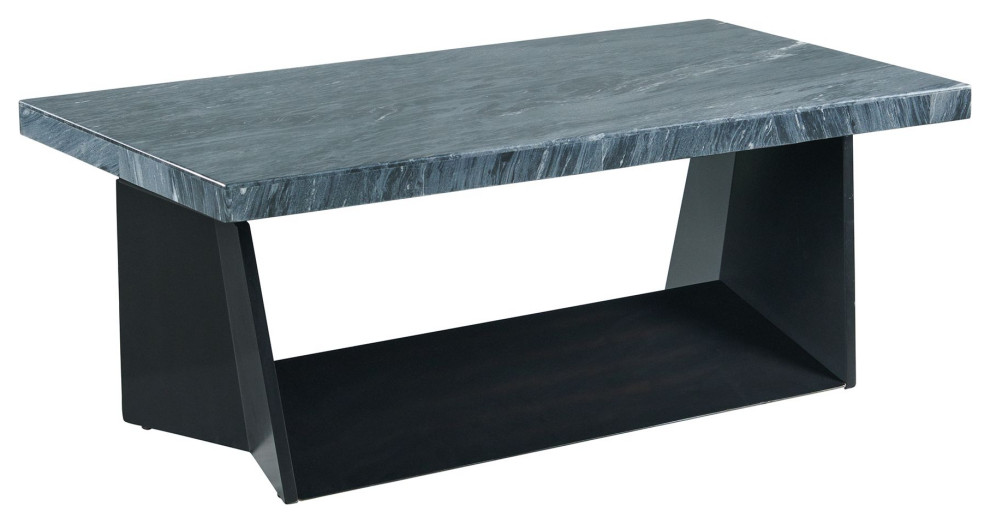 Beckley Coffee Table With Dark Marble Top Transitional Coffee