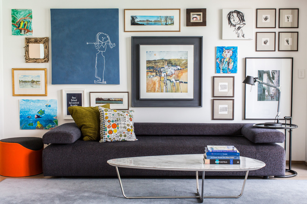 This is an example of an eclectic living room in Sydney.