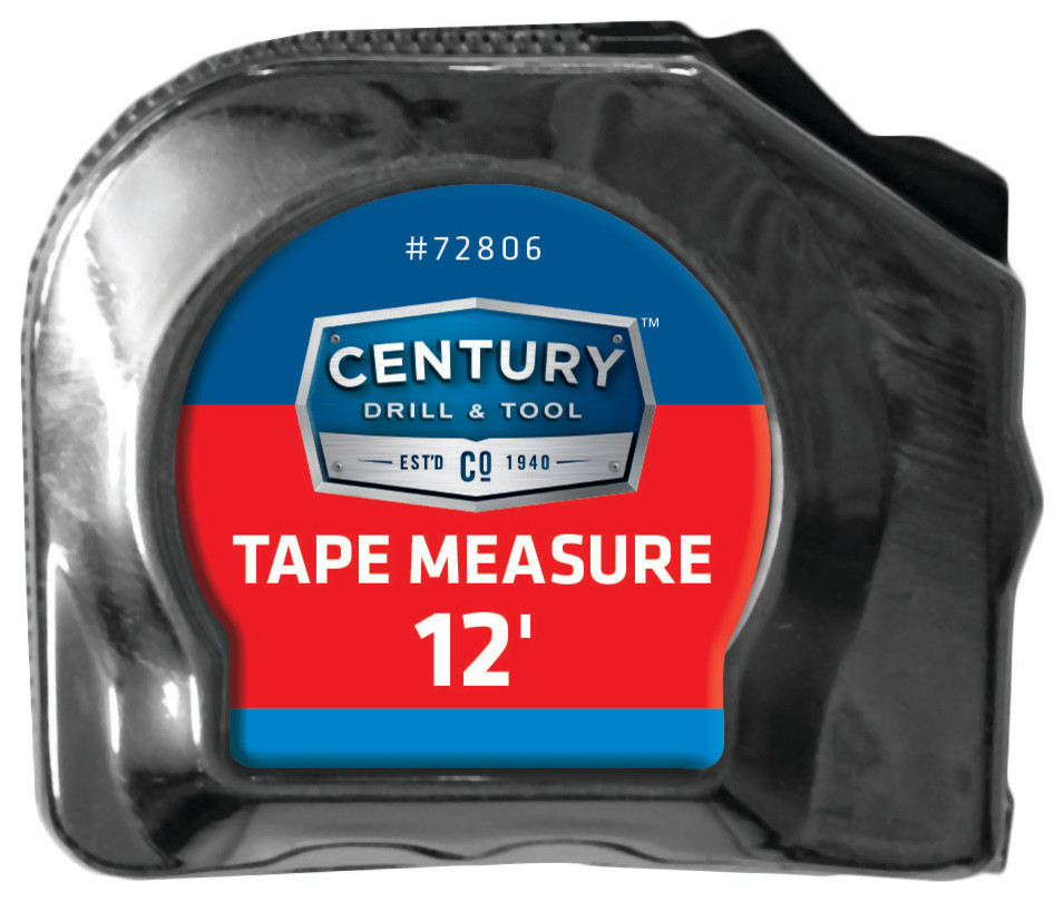 12-Foot Century Drill and Tool 72806 Chrome Tape Measure 