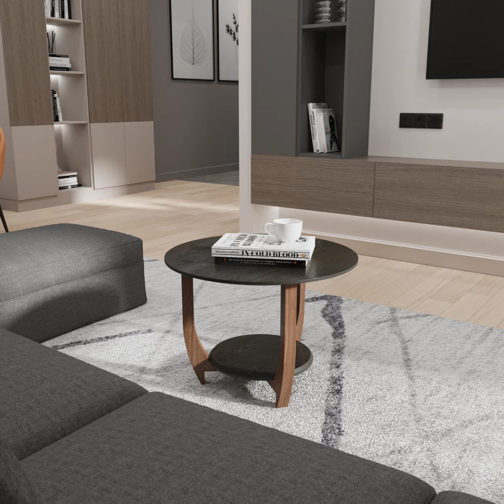 Журнальный столик ДОМОВОЙ черного цвета в гостинной