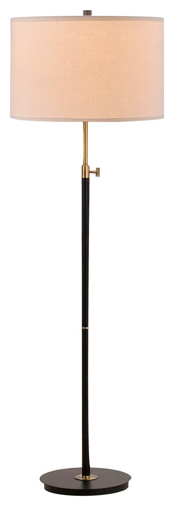 Riley 67.75" 3Way Adjustable Antique Brass/Matte Black Floor Lamp, Bulb Included