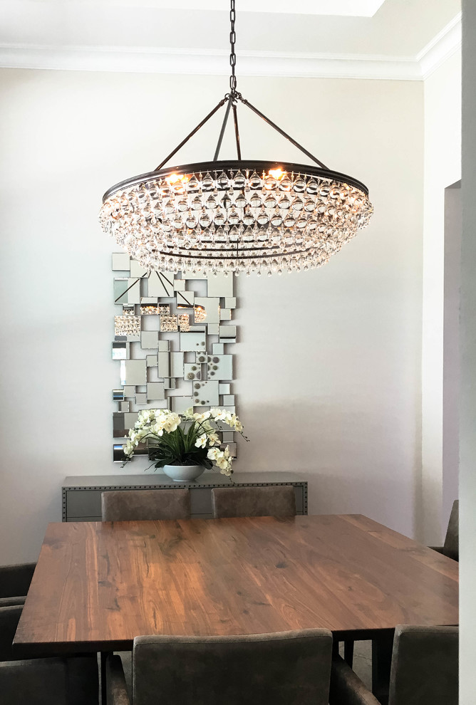 Example of a large kitchen/dining room combo design with beige walls