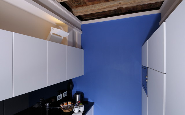 cucina blu minimalistisch-kueche