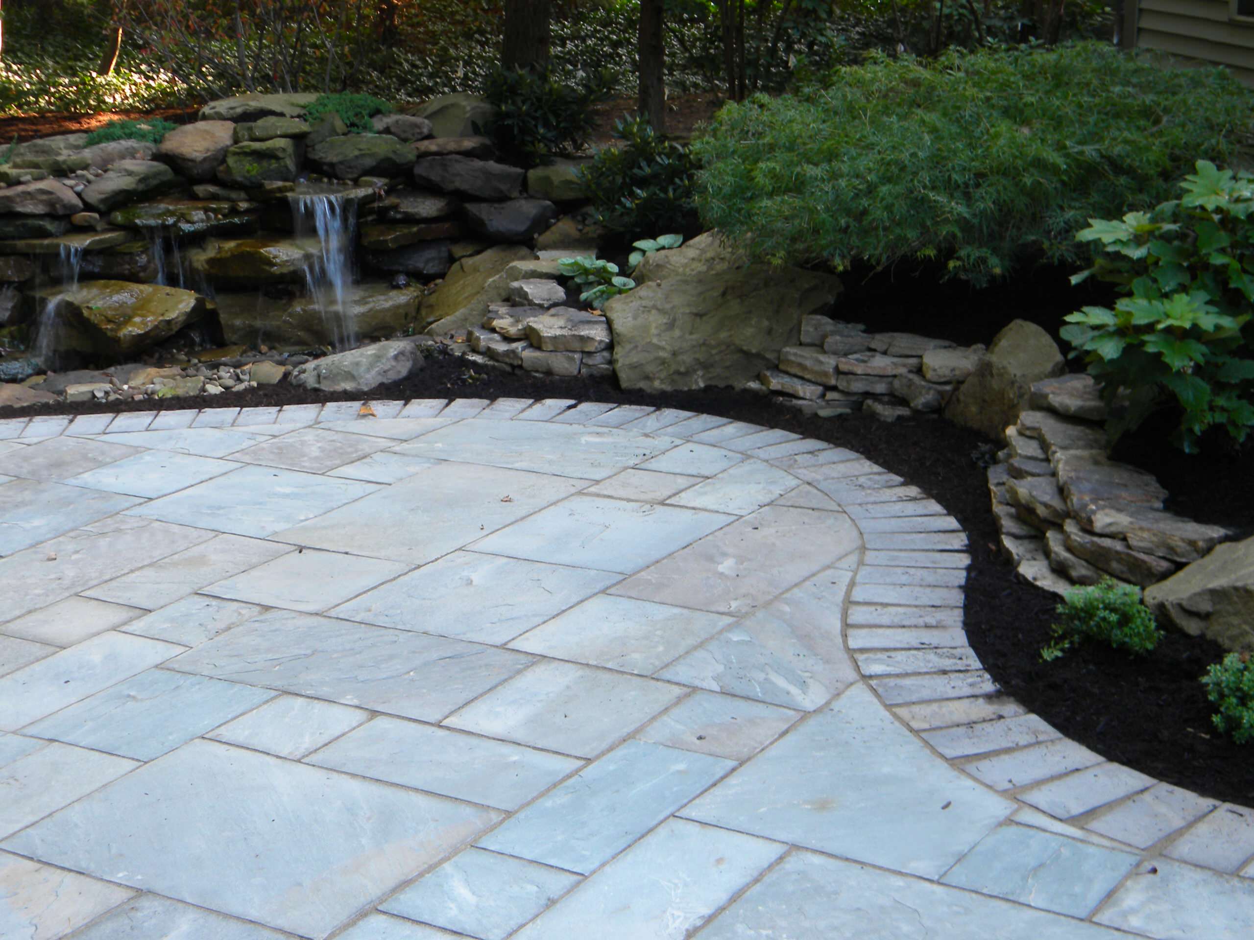 Blue Stone Patio and Waterfall