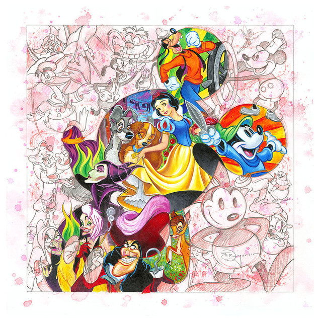 Disney Fine Art Colorful Characters by Tim Rogerson, Gallery Wrapped Giclee