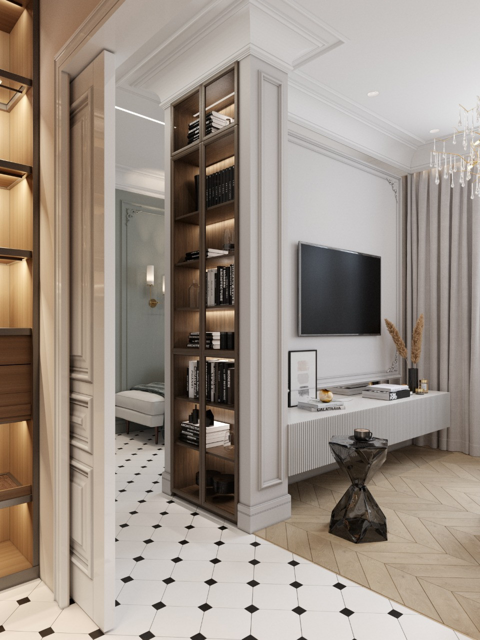 Квартира 100м.кв. в светло-зеленых оттенках оттенках