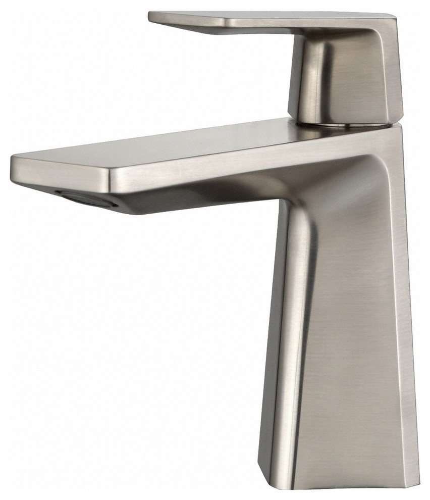 KRAUS Aplos Single Hole 1-Handle Bathroom Faucet With Drain, Brushed Nickel