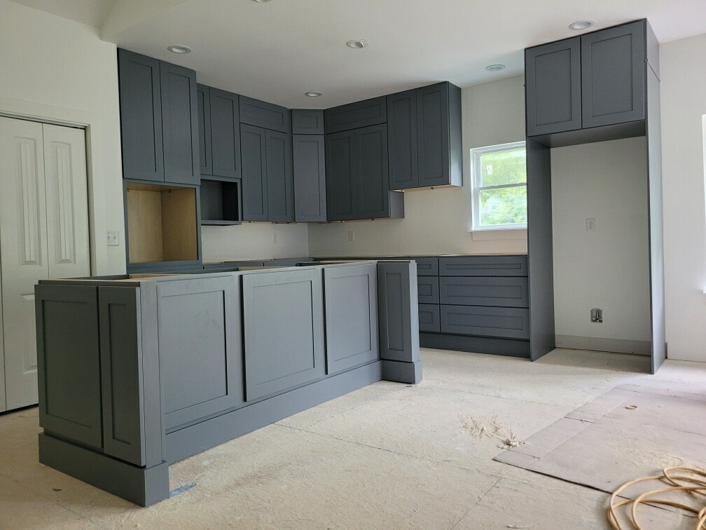 Slate Blue Custom Kitchen Cabinets