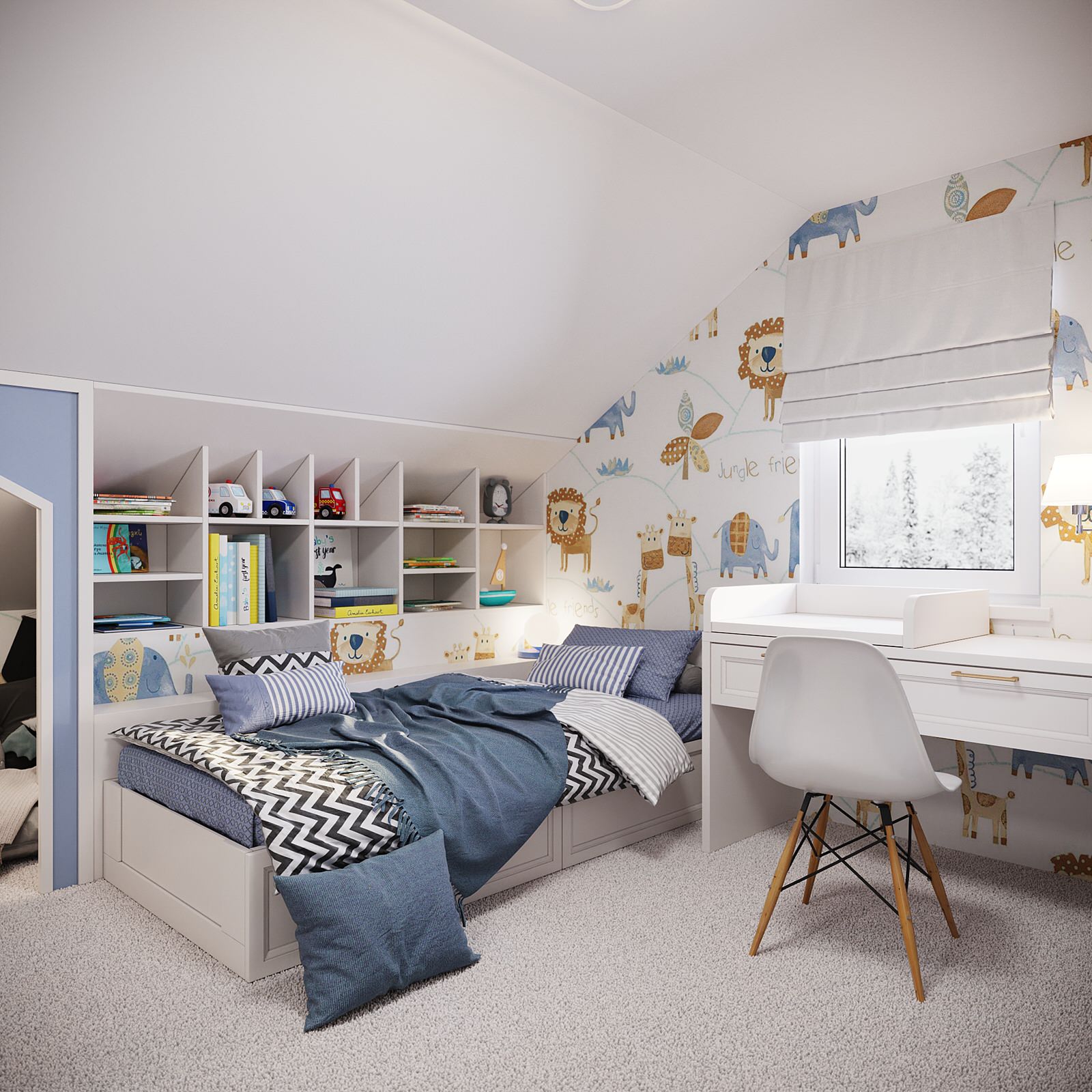 Детская в мансарде