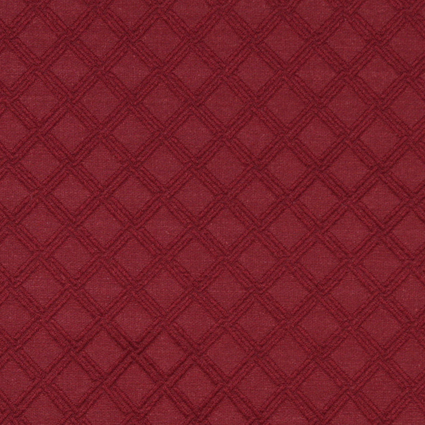 Red Stitched Diamond Woven Matelasse Upholstery Grade Fabric By The