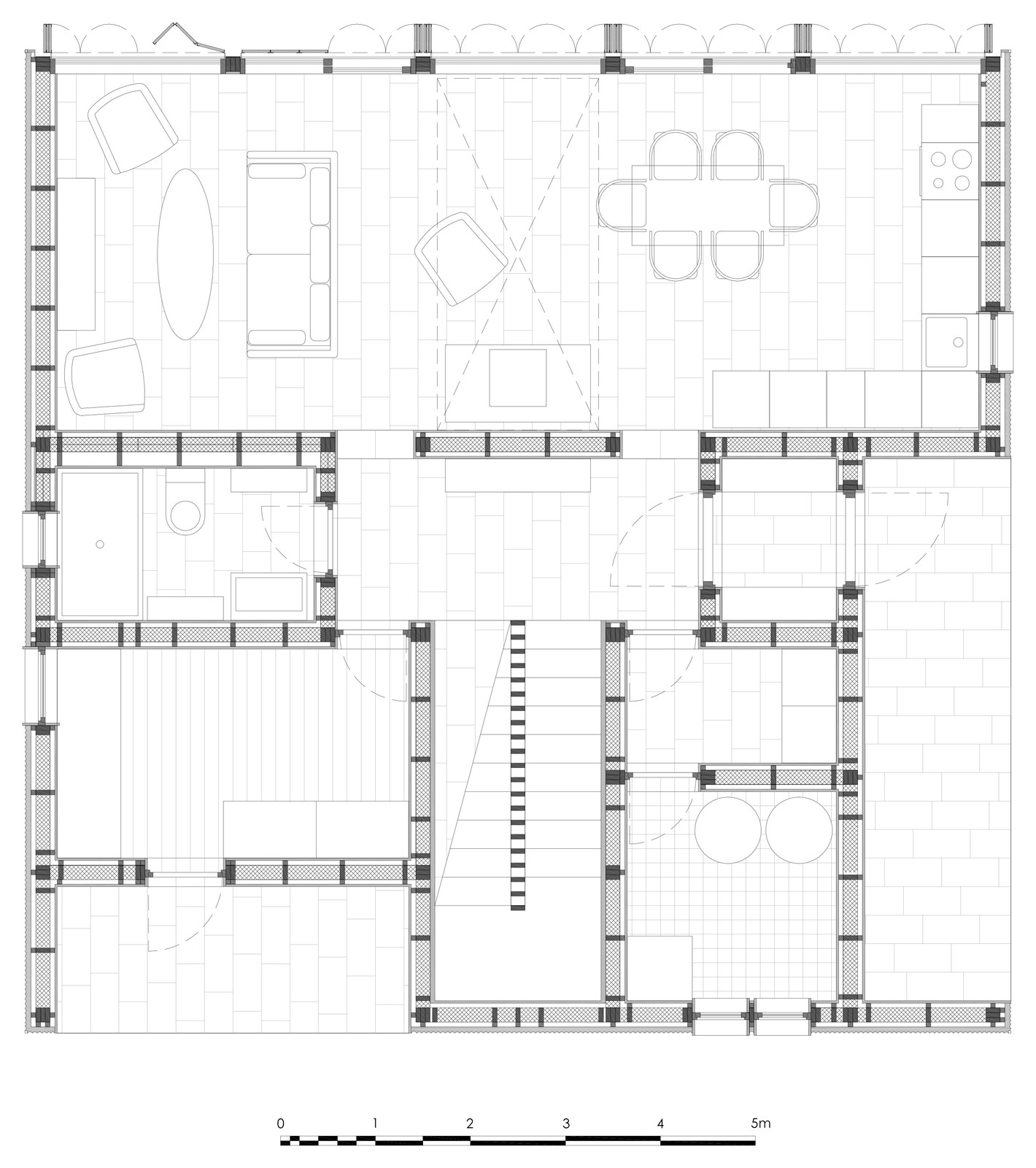 Дом у моря. План 1 этажа.