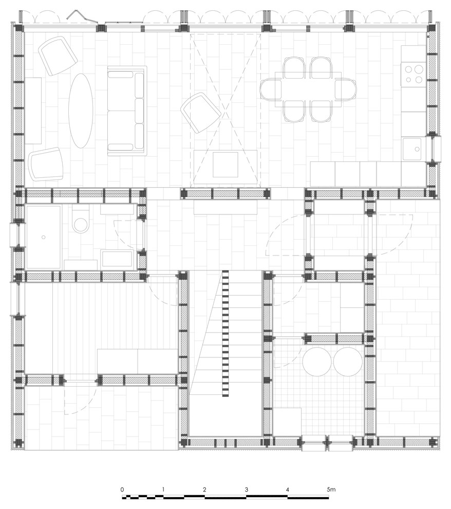 Дом у моря. План 1 этажа.