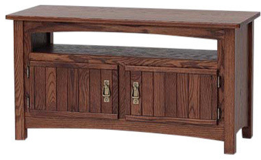 Mission Solid Wood Oak TV Stand/Cabinet, Chesnut