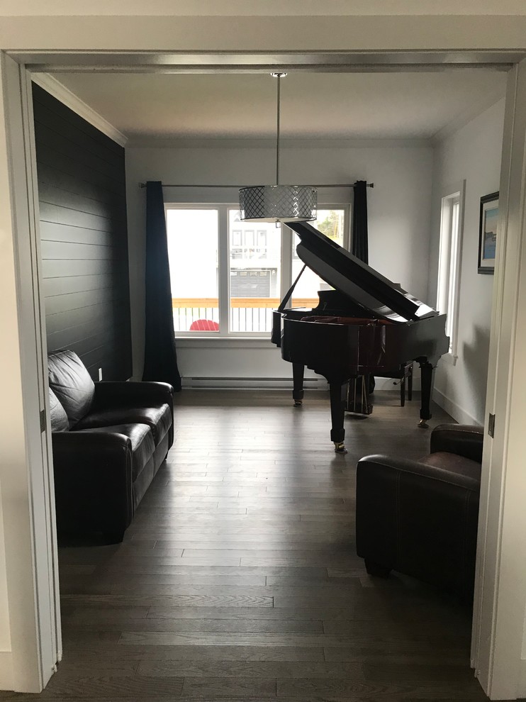 Baby Grand Piano And Living Room