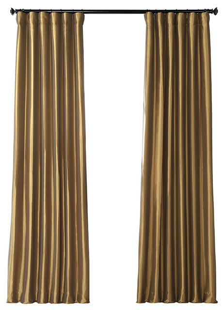 Gold Nugget Fauxsilk Taffeta Curtain Single Panel Contemporary