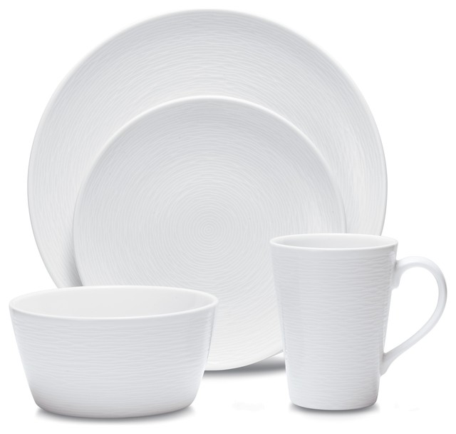 Noritake Wow Swirl Coupe 48 Piece Dinnerware Set, Service for 12