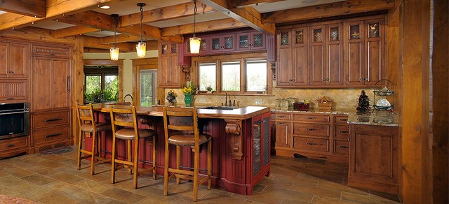 Rustic Log Home - Rustic - Kitchen - Cleveland - by Mullet Cabinet